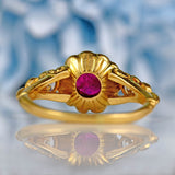 Ellibelle Jewellery Antique Victorian Style Ruby & Diamond 18ct Gold Cluster Ring