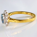 Ellibelle Jewellery Aquamarine & Diamond 18ct Gold Cluster Engagement Ring