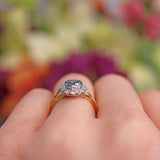 Ellibelle Jewellery Aquamarine & Diamond 18ct Gold Cluster Engagement Ring