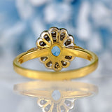 Ellibelle Jewellery Aquamarine & Diamond 18ct Gold Cluster Engagement Ring