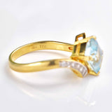 Ellibelle Jewellery Aquamarine & Diamond 18ct Gold Crossover Ring