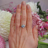 Ellibelle Jewellery Aquamarine & Diamond 18ct Gold Crossover Ring