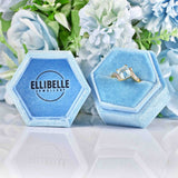 Ellibelle Jewellery Aquamarine & Diamond 18ct Gold Crossover Ring