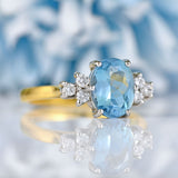 Ellibelle Jewellery Aquamarine & Diamond 18ct Gold Ring (1.57ct)