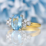Ellibelle Jewellery Aquamarine & Diamond 18ct Gold Ring (1.57ct)