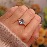 Ellibelle Jewellery Aquamarine & Diamond 18ct Gold Ring (1.57ct)