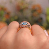 Ellibelle Jewellery Aquamarine & Diamond 18ct Gold Ring (1.57ct)