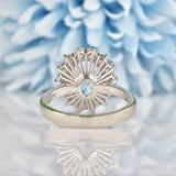 Ellibelle Jewellery Aquamarine & Diamond 18ct White Gold Cluster Engagement Ring