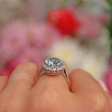 Ellibelle Jewellery Aquamarine & Diamond 18ct White Gold Cluster Ring