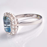 Ellibelle Jewellery Aquamarine & Diamond 18ct White Gold Engagement Ring