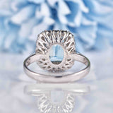 Ellibelle Jewellery Aquamarine & Diamond 18ct White Gold Engagement Ring