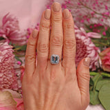 Ellibelle Jewellery Aquamarine & Diamond 18ct White Gold Engagement Ring