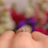 Ellibelle Jewellery Aquamarine & Diamond 18ct White Gold Oval Three-Stone Engagement Ring (0.42ct)