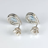 Ellibelle Jewellery Aquamarine & Diamond 18ct White Gold Pear Cluster Stud Earrings
