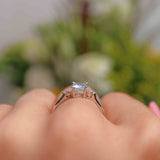 Ellibelle Jewellery Aquamarine & Diamond 18ct White Gold Seven-Stone Ring