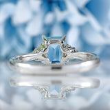 Ellibelle Jewellery Aquamarine & Diamond 18ct White Gold Seven-Stone Ring
