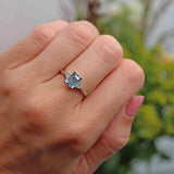 Ellibelle Jewellery Aquamarine & Diamond 18ct White Gold Seven-Stone Ring