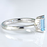 Ellibelle Jewellery Aquamarine & Diamond 18ct White Gold Seven-Stone Ring