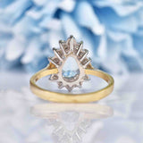 Ellibelle Jewellery Aquamarine & Diamond 9ct Gold Pear-Shaped Cluster Ring