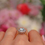 Ellibelle Jewellery Aquamarine & Diamond 9ct Gold Pear-Shaped Cluster Ring