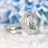 Ellibelle Jewellery Aquamarine & Diamond Platinum Engagement Ring (2.72ct)