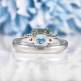 Ellibelle Jewellery Aquamarine & Diamond Platinum Three-Stone Engagement Ring (1.44ct)