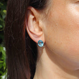 Ellibelle Jewellery Aquamarine White Gold Oval Stud Earrings
