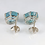 Ellibelle Jewellery Aquamarine White Gold Oval Stud Earrings