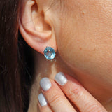 Ellibelle Jewellery Aquamarine White Gold Oval Stud Earrings
