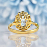 Ellibelle Jewellery Aquamarine & Yellow Diamond 18ct Gold Cluster Ring