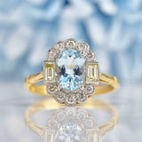 Ellibelle Jewellery Aquamarine & Yellow Diamond 18ct Gold Cluster Ring