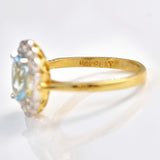 Ellibelle Jewellery Aquamarine & Yellow Diamond 18ct Gold Cluster Ring