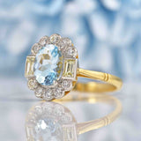 Ellibelle Jewellery Aquamarine & Yellow Diamond 18ct Gold Cluster Ring