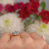 Ellibelle Jewellery Aquamarine & Yellow Diamond 18ct Gold Cluster Ring