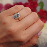 Ellibelle Jewellery Aquamarine & Yellow Diamond 18ct Gold Cluster Ring
