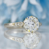 Ellibelle Jewellery Art Deco 1.53 Carat Diamond 18ct White Gold Solitaire Engagement Ring