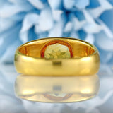Ellibelle Jewellery Art Deco 18ct Gold Citrine Solitaire Gypsy Ring