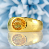 Ellibelle Jewellery Art Deco 18ct Gold Citrine Solitaire Gypsy Ring