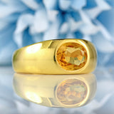 Ellibelle Jewellery Art Deco 18ct Gold Citrine Solitaire Gypsy Ring