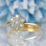 Ellibelle Jewellery Art Deco 18ct Gold & Platinum Diamond Daisy Ring
