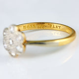 Ellibelle Jewellery Art Deco 18ct Gold & Platinum Diamond Daisy Ring