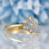 Ellibelle Jewellery Art Deco 18ct Gold & Platinum Diamond Daisy Ring