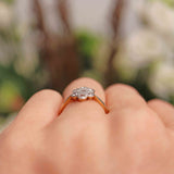 Ellibelle Jewellery Art Deco 18ct Gold & Platinum Diamond Daisy Ring