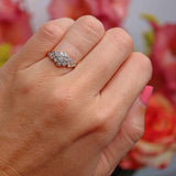 Ellibelle Jewellery Art Deco 18ct Gold & Platinum Diamond Daisy Ring