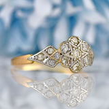 Ellibelle Jewellery Art Deco 18ct Gold & Platinum Diamond Daisy Ring