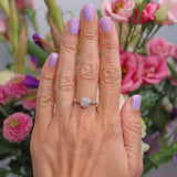Ellibelle Jewellery Art Deco 18ct Gold & Platinum Diamond Daisy Ring