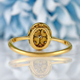 Ellibelle Jewellery Art Deco 18ct Gold & Platinum Diamond Oval Panel Ring