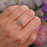 Ellibelle Jewellery Art Deco 18ct Gold & Platinum Diamond Oval Panel Ring