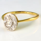 Ellibelle Jewellery Art Deco 18ct Gold & Platinum Diamond Oval Panel Ring