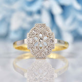 Ellibelle Jewellery Art Deco 18ct Gold & Platinum Diamond Panel Ring